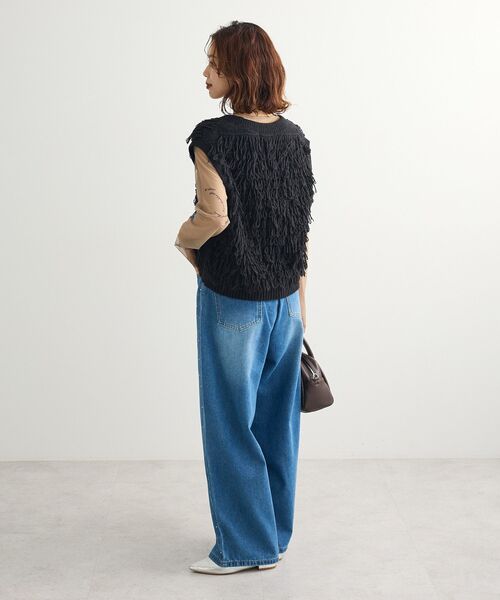 ELENCARE DUE（エレンカーレデュエ）の「・ELENCARE DUE ラインストーンデニム（デニムパンツ・レディース・ライトインディゴブルー/ブラック・FREE）」の6枚目の写真