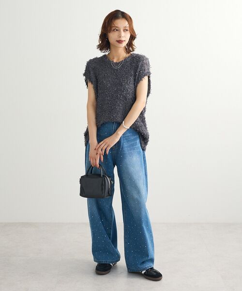 ELENCARE DUE（エレンカーレデュエ）の「・ELENCARE DUE ラインストーンデニム（デニムパンツ・レディース・ライトインディゴブルー/ブラック・FREE）」の7枚目の写真