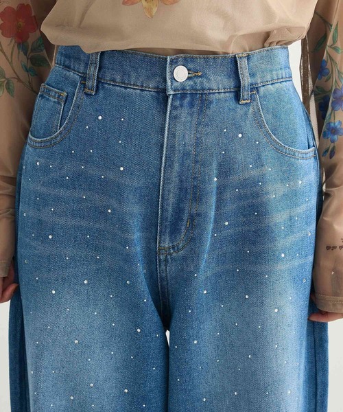 ELENCARE DUE（エレンカーレデュエ）の「・ELENCARE DUE ラインストーンデニム（デニムパンツ・レディース・ライトインディゴブルー/ブラック・FREE）」の9枚目の写真