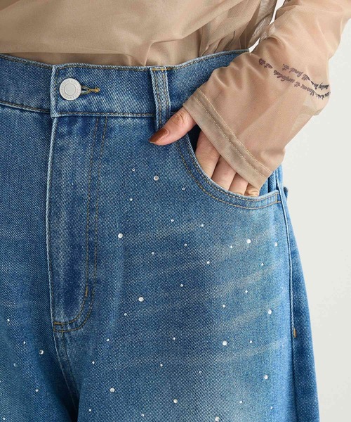 ELENCARE DUE（エレンカーレデュエ）の「・ELENCARE DUE ラインストーンデニム（デニムパンツ・レディース・ライトインディゴブルー/ブラック・FREE）」の11枚目の写真