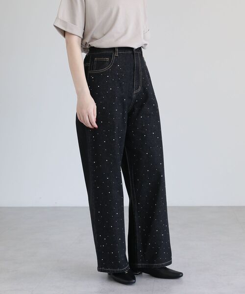 ELENCARE DUE（エレンカーレデュエ）の「・ELENCARE DUE ラインストーンデニム（デニムパンツ・レディース・ライトインディゴブルー/ブラック・FREE）」の15枚目の写真