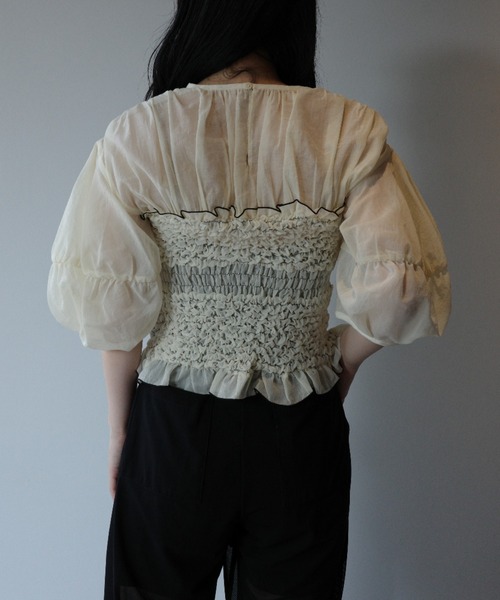 COLOR STITCHED SHIRRING TOPS クラネ　サイズ2 COLOR STITCHED SHIRRING TOPS｜TOPS(トップス)｜CLANE OFFICIAL