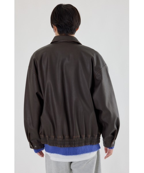 RODEO CROWNS WIDE BOWL(ロデオクラウンズワイドボウル)の「ヴィンテージフェイクレザーブルゾン(ブルゾン・レディース・ブラック/ダークグリーン/ブラウン・LARGE/MEDIUM)」の13枚目の写真