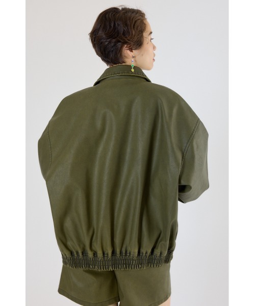 RODEO CROWNS WIDE BOWL(ロデオクラウンズワイドボウル)の「ヴィンテージフェイクレザーブルゾン(ブルゾン・レディース・ブラック/ダークグリーン/ブラウン・LARGE/MEDIUM)」の19枚目の写真