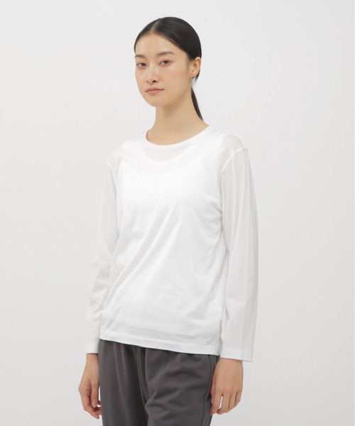 MARGARET HOWELL(マーガレットハウエル)の「SUPERFINE COTTON JERSEY TOP(Tシャツ/カットソー・レディース・ホワイト・FREE)」の1枚目の写真