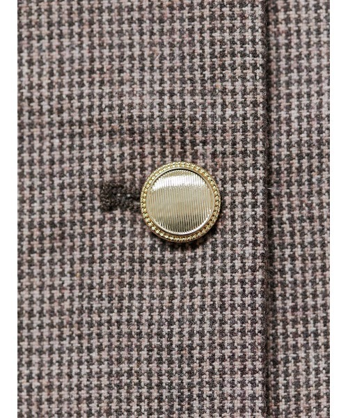 セール】＜木村りかこさんコラボ＞金ボタン千鳥格子ノーカラー