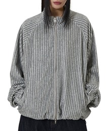 『OY/オーワイ』STRIPED VELOUR ZIP UP JACKET/ストライプベロアジップアップジャケット