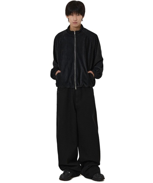 OY/オーワイ』STRIPED VELOUR ZIP UP JACKET/ストライプベロアジップ