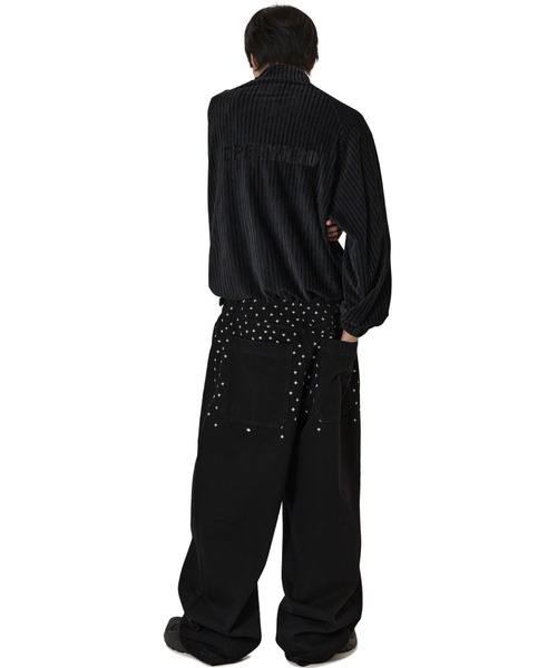 OY（オーワイ）の「『OY/オーワイ』STRIPED VELOUR ZIP UP JACKET/ストライプベロアジップアップジャケット（その他アウター・レディース・ブラック/グレー・L）」の7枚目の写真