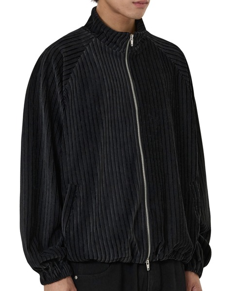 OY（オーワイ）の「『OY/オーワイ』STRIPED VELOUR ZIP UP JACKET/ストライプベロアジップアップジャケット（その他アウター・レディース・ブラック/グレー・L）」の4枚目の写真