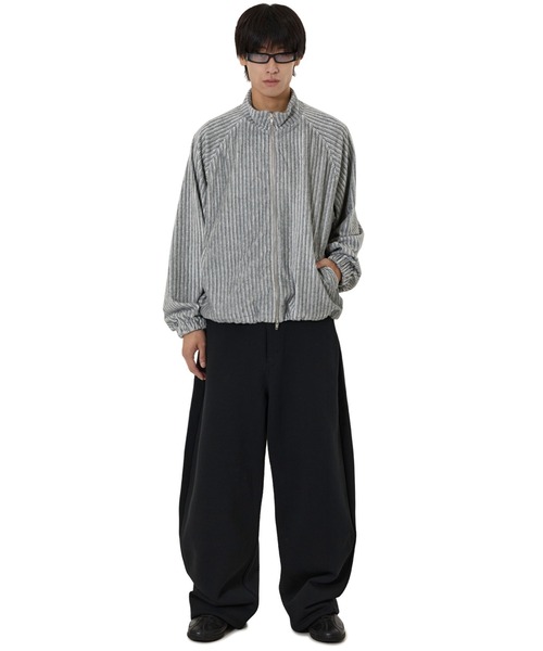 OY（オーワイ）の「『OY/オーワイ』STRIPED VELOUR ZIP UP JACKET/ストライプベロアジップアップジャケット（その他アウター・レディース・ブラック/グレー・L）」の11枚目の写真