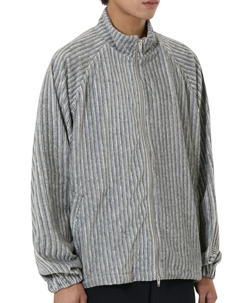 OY（オーワイ）の「『OY/オーワイ』STRIPED VELOUR ZIP UP JACKET/ストライプベロアジップアップジャケット（その他アウター・レディース・ブラック/グレー・L）」の9枚目の写真