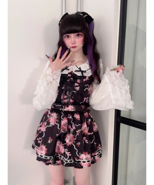 Jamie エーエヌケー（ジェイミーエーエヌケー）の「ゴシックローズお姫様セットアップ（ワンピース・レディース・ピンク/ブラック・M）」の9枚目の写真