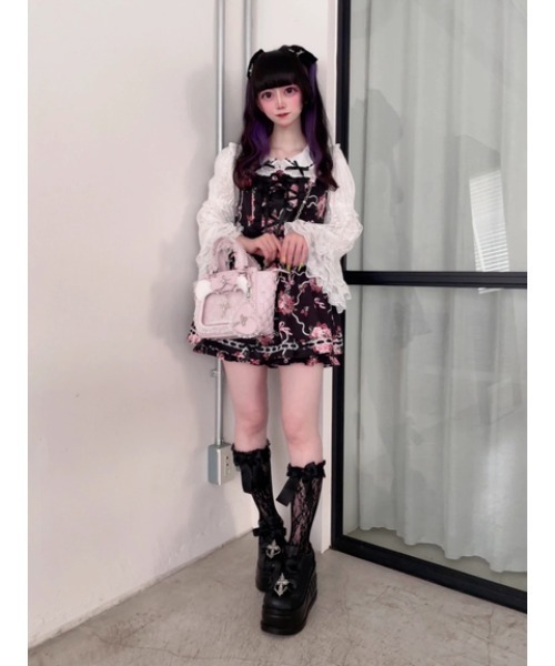 Jamie エーエヌケー（ジェイミーエーエヌケー）の「ゴシックローズお姫様セットアップ（ワンピース・レディース・ピンク/ブラック・M）」の7枚目の写真