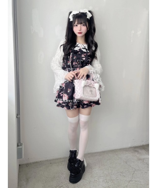 Jamie エーエヌケー（ジェイミーエーエヌケー）の「ゴシックローズお姫様セットアップ（ワンピース・レディース・ピンク/ブラック・M）」の4枚目の写真