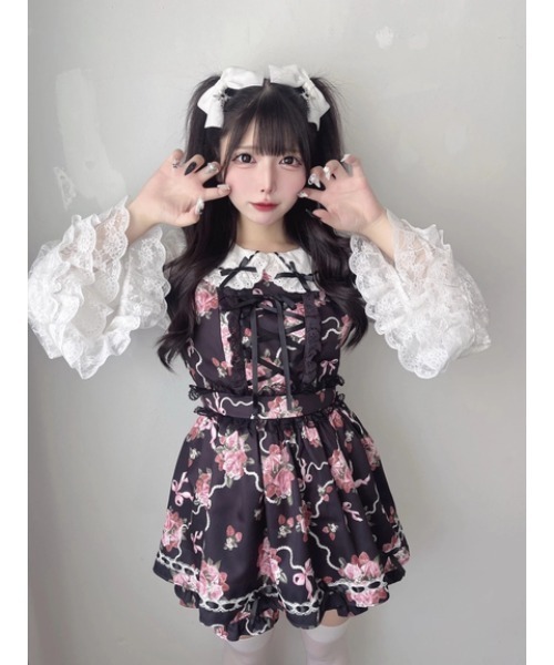 Jamie エーエヌケー（ジェイミーエーエヌケー）の「ゴシックローズお姫様セットアップ（ワンピース・レディース・ピンク/ブラック・M）」の3枚目の写真