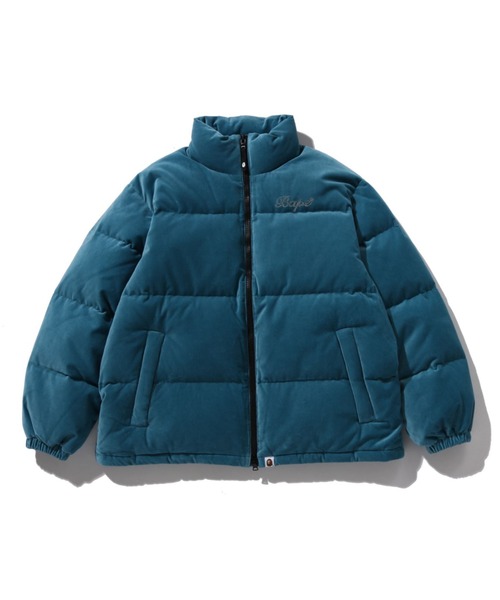 CRYSTAL STONE BAPE LOGO VELOUR DOWN JACKET（ダウンジャケット