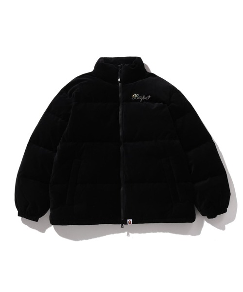 CRYSTAL STONE BAPE LOGO VELOUR DOWN JACKET（ダウンジャケット