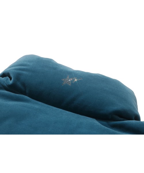 A BATHING APE(アベイシングエイプ)の「CRYSTAL STONE BAPE LOGO VELOUR DOWN JACKET(ダウンジャケット/コート・レディース・サックスブルー/ブラック・MEDIUM/LARGE)」の11枚目の写真