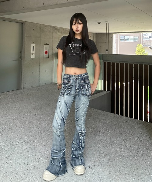fringe line flare denim（デニムパンツ）｜KsG（ケーエスジー）の