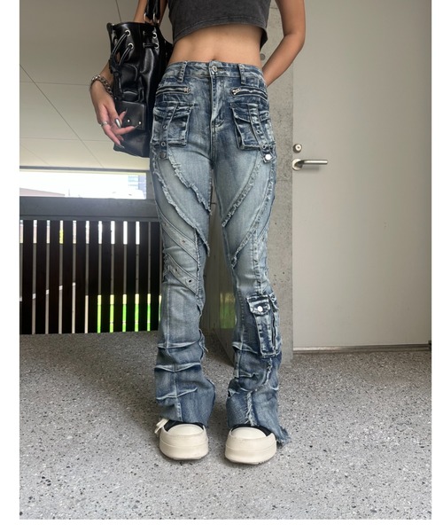 fringe line flare denim（デニムパンツ）｜KsG（ケーエスジー）の