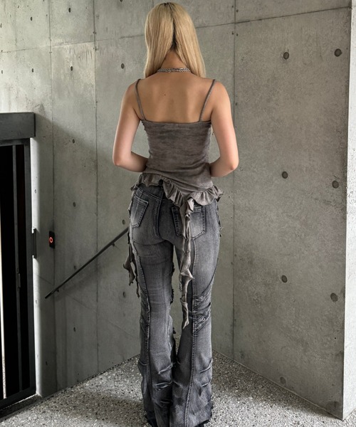 KsG(ケーエスジー)の「fringe line flare denim(デニムパンツ・レディース・ブルー/ブラック・MEDIUM/SMALL/LARGE)」の20枚目の写真