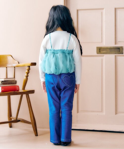 apres les cours(アプレレクール)の「【ジュニア対応】バルーンチュールキャミドッキングTシャツ(Tシャツ/カットソー・キッズ・ピンク/アイボリー・90/100/120/80/130/140/110)」の6枚目の写真