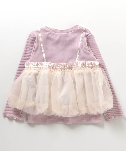 apres les cours(アプレレクール)の「【ジュニア対応】バルーンチュールキャミドッキングTシャツ(Tシャツ/カットソー・キッズ・ピンク/アイボリー・90/100/120/80/130/140/110)」の8枚目の写真