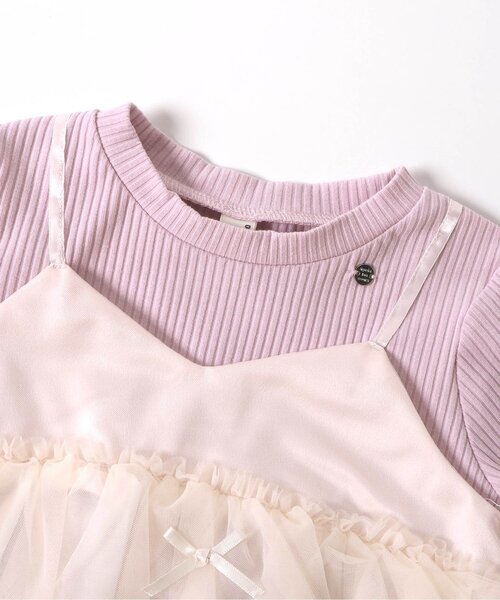 apres les cours(アプレレクール)の「【ジュニア対応】バルーンチュールキャミドッキングTシャツ(Tシャツ/カットソー・キッズ・ピンク/アイボリー・90/100/120/80/130/140/110)」の10枚目の写真