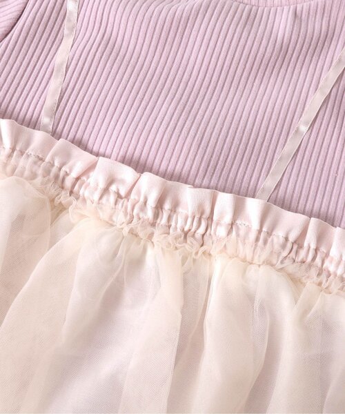 apres les cours(アプレレクール)の「【ジュニア対応】バルーンチュールキャミドッキングTシャツ(Tシャツ/カットソー・キッズ・ピンク/アイボリー・90/100/120/80/130/140/110)」の12枚目の写真