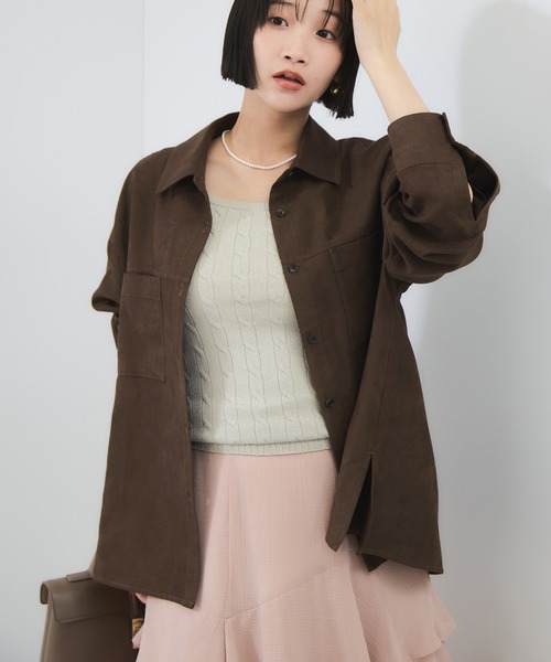 VIS（ビス）の「スエードライクロングスリーブシャツ（シャツ/ブラウス・レディース・ブラウン系その他/イエロー系その他3・FREE）」の8枚目の写真