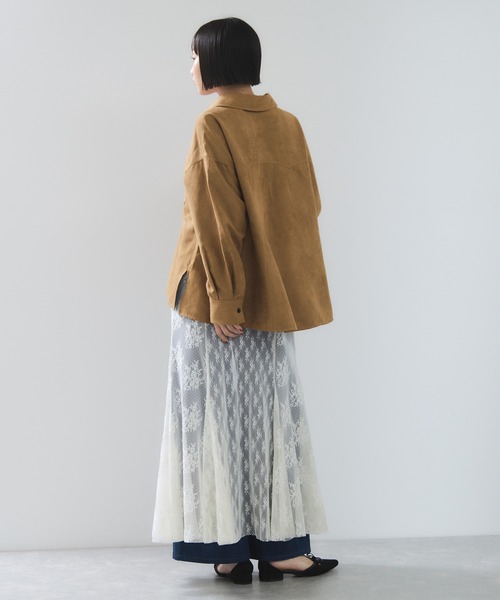 VIS（ビス）の「スエードライクロングスリーブシャツ（シャツ/ブラウス・レディース・ブラウン系その他/イエロー系その他3・FREE）」の5枚目の写真