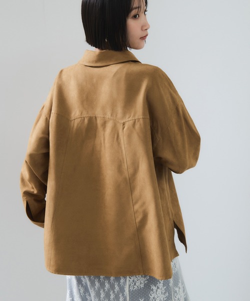 VIS（ビス）の「スエードライクロングスリーブシャツ（シャツ/ブラウス・レディース・ブラウン系その他/イエロー系その他3・FREE）」の3枚目の写真