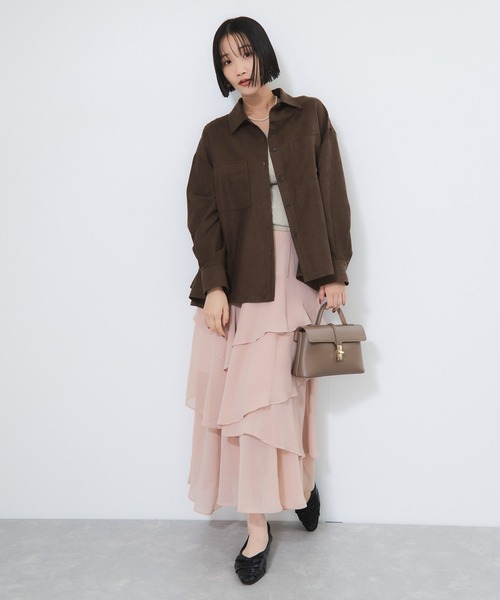 VIS（ビス）の「スエードライクロングスリーブシャツ（シャツ/ブラウス・レディース・ブラウン系その他/イエロー系その他3・FREE）」の6枚目の写真