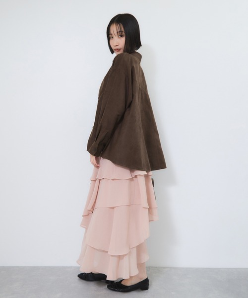 VIS（ビス）の「スエードライクロングスリーブシャツ（シャツ/ブラウス・レディース・ブラウン系その他/イエロー系その他3・FREE）」の7枚目の写真