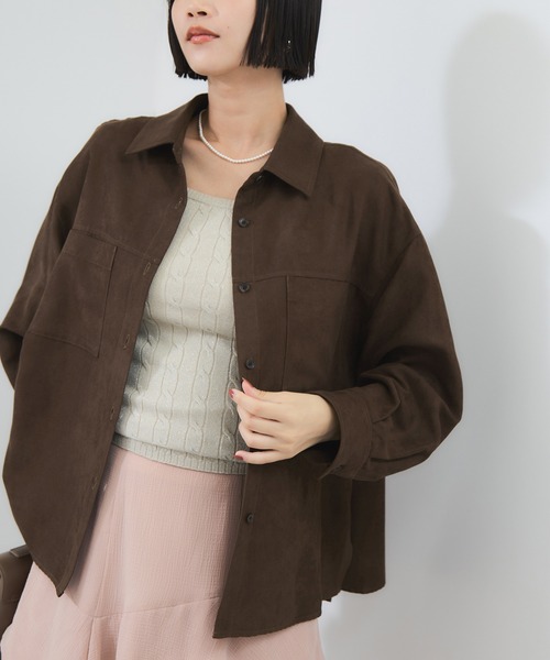 VIS（ビス）の「スエードライクロングスリーブシャツ（シャツ/ブラウス・レディース・ブラウン系その他/イエロー系その他3・FREE）」の9枚目の写真