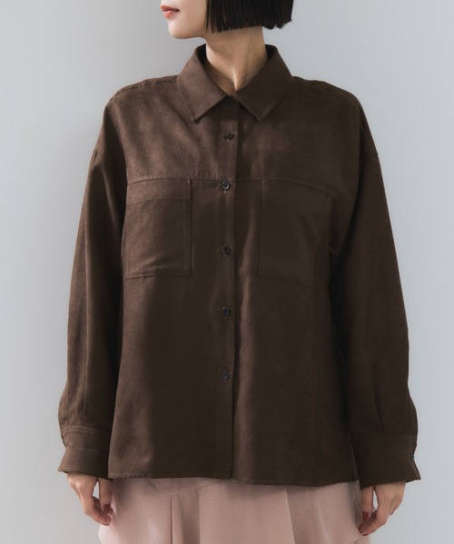 VIS（ビス）の「スエードライクロングスリーブシャツ（シャツ/ブラウス・レディース・ブラウン系その他/イエロー系その他3・FREE）」の12枚目の写真