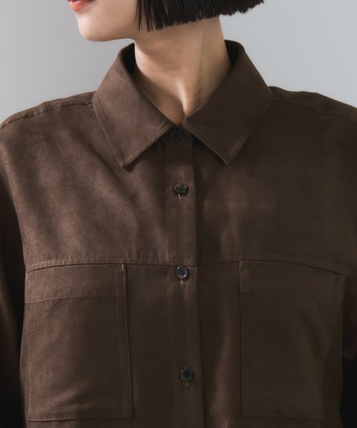 VIS（ビス）の「スエードライクロングスリーブシャツ（シャツ/ブラウス・レディース・ブラウン系その他/イエロー系その他3・FREE）」の15枚目の写真