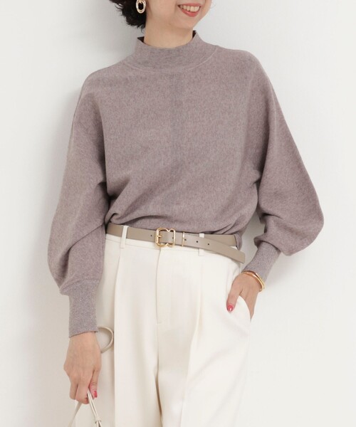 MICO COULIER（ミコクリエ）の「ウォッシャブルバナナスリーブ ハイネックプルオーバー（ニット/セーター・レディース・ベビーピンク/キナリ/ライトグリーン/ブラウン・38）」の3枚目の写真