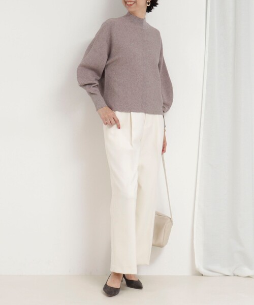 MICO COULIER（ミコクリエ）の「ウォッシャブルバナナスリーブ ハイネックプルオーバー（ニット/セーター・レディース・ベビーピンク/キナリ/ライトグリーン/ブラウン・38）」の18枚目の写真