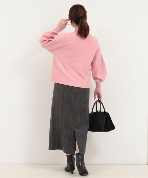 MICO COULIER（ミコクリエ）の「ウォッシャブルバナナスリーブ ハイネックプルオーバー（ニット/セーター・レディース・ベビーピンク/キナリ/ライトグリーン/ブラウン・38）」の22枚目の写真