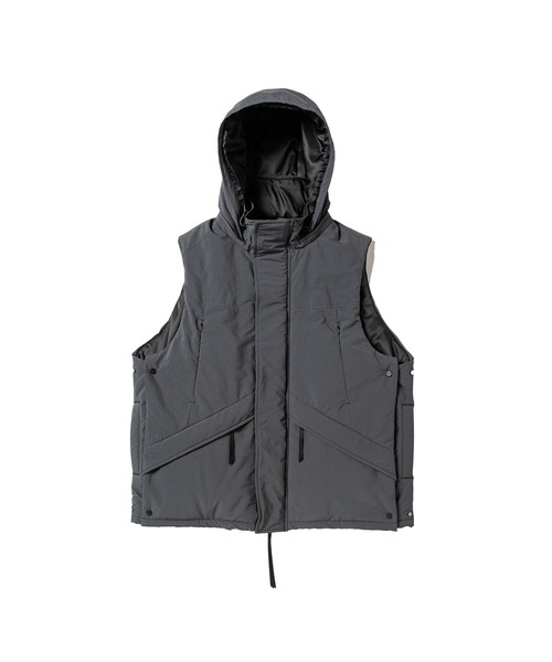 meanswhile(ミーンズワイル)の「Side Slit Padding Vest(ベスト・メンズ・ベージュ系その他/チャコール・3(L)/2(M)/1(S))」の4枚目の写真