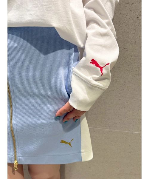 PUMA（プーマ）の「【LILY BROWN×PUMA】フロントジップミニスカート（スカート・レディース・ライトブルー/ネイビー・F）」の6枚目の写真