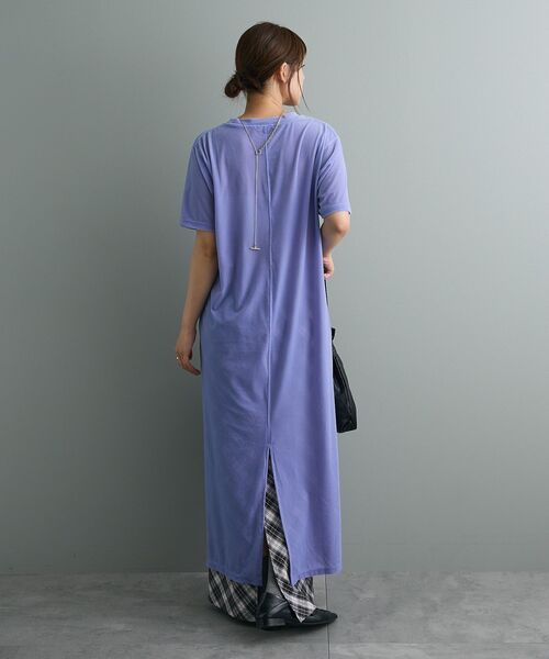 CRAFT STANDARD BOUTIQUE(クラフトスタンダードブティック)の「ベロアハーフスリーブワンピース(ワンピース・レディース・ブラウン/グレー系その他2/パープル・FREE)」の9枚目の写真