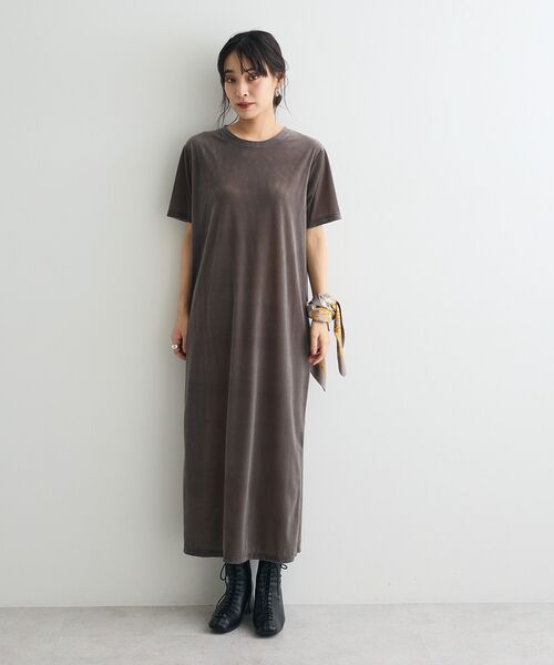 CRAFT STANDARD BOUTIQUE(クラフトスタンダードブティック)の「ベロアハーフスリーブワンピース(ワンピース・レディース・ブラウン/グレー系その他2/パープル・FREE)」の20枚目の写真