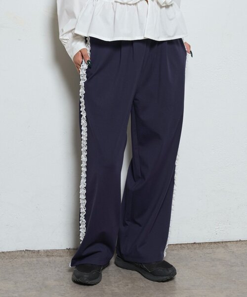 WHO'S WHO gallery（フーズフーギャラリー）の「サイドレースラインパンツ（スラックス・レディース・ブラック/ネイビー/ブラウン・SMALL/MEDIUM）」の19枚目の写真