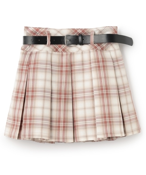 LOVETOXIC（ラブトキシック）の「【GOODPRICE】【イージーケア】ベルトつきチェックプリーツスカート（スカート・キッズ・ブラック/ブラウン/ブルーグレー/レッド・S:140cm/L:160cm/M:150cm/130cm）」の5枚目の写真