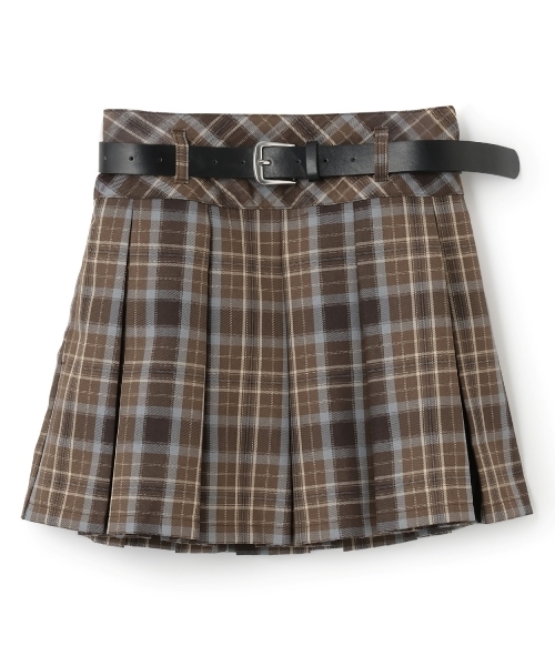 LOVETOXIC（ラブトキシック）の「【GOODPRICE】【イージーケア】ベルトつきチェックプリーツスカート（スカート・キッズ・ブラック/ブラウン/ブルーグレー/レッド・S:140cm/L:160cm/M:150cm/130cm）」の6枚目の写真