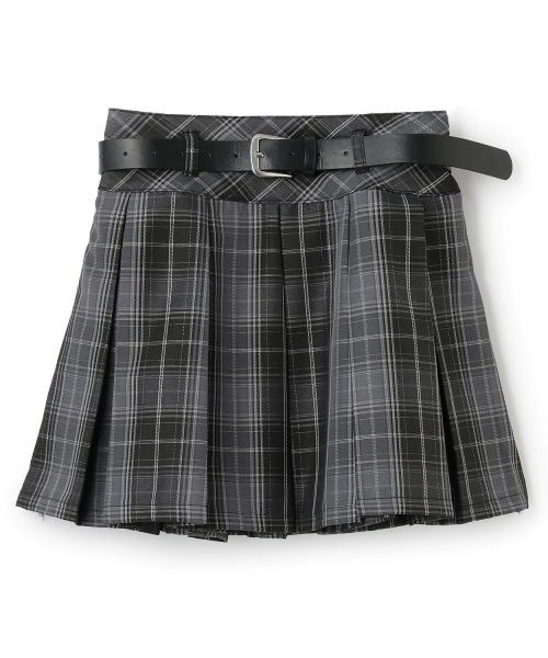 LOVETOXIC（ラブトキシック）の「【GOODPRICE】【イージーケア】ベルトつきチェックプリーツスカート（スカート・キッズ・ブラック/ブラウン/ブルーグレー/レッド・S:140cm/L:160cm/M:150cm/130cm）」の8枚目の写真