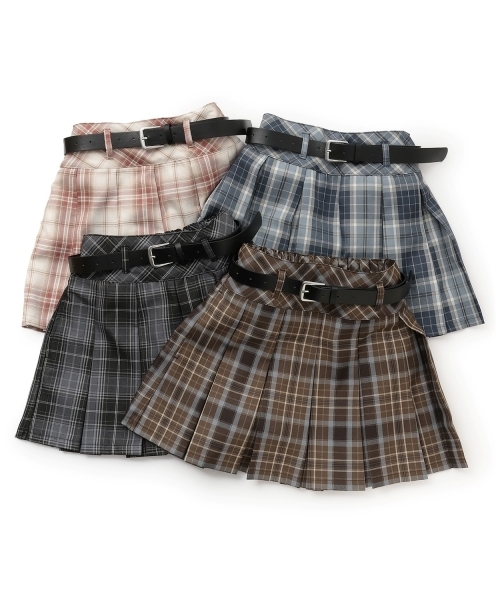 LOVETOXIC（ラブトキシック）の「【GOODPRICE】【イージーケア】ベルトつきチェックプリーツスカート（スカート・キッズ・ブラック/ブラウン/ブルーグレー/レッド・S:140cm/L:160cm/M:150cm/130cm）」の16枚目の写真